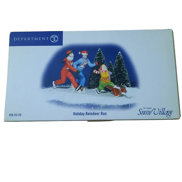 Dept 56 The Original Snow Village Holiday Reindeer Run Figurine - Picture 1 of 4